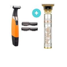 Imagem de Kit Maquina De Cortar Cabelo Recarregável + Barbeador Elétrico Portáti