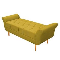 Imagem de Recamier Estofado Ari 140 cm Casal Suede Amarelo - Amarena Móveis