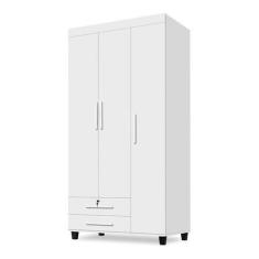 Imagem de Guarda Roupas Madri Roupeiro 3 Portas + 2 Gavetas Branco - Sao Miguel