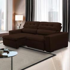 Imagem de Sofá Retrátil Chicago 230 Cm Reclinável Mola Bonnel Espuma D26 Veludo