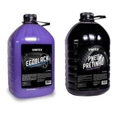 Imagem de Kit Pneu Pretinho Lustra Rodas Ecoblack Limpa Dá Brilho - Vonixx