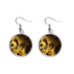 Imagem de Brinco feminino com pingente de prata para jogos Mahjong