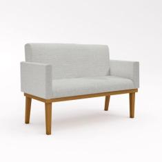 Imagem de Namoradeira Com Base Poltrona Decorativa Luxo Tecido Linho - Balaqui D