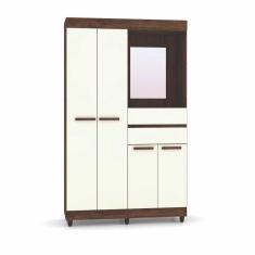 Imagem de Guarda Roupa Solteiro 4 Portas Vitória Imbuia Champanhe