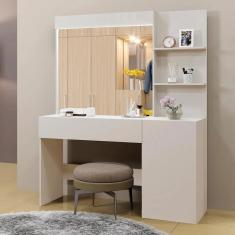 Imagem de Camarim Londres 1 Porta 1 Gaveta com Espelho - Mavaular - Off Wihte