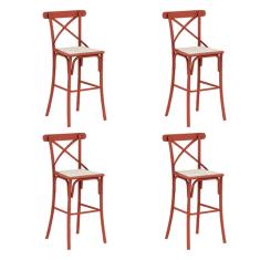 Imagem de Kit 4 Banquetas Katrina em Aço Cobre