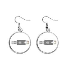 Imagem de Plugue de soquete padrão diagrama de circuito, brincos pendentes prateados, joia feminina