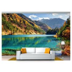 Imagem de Papel De Parede Lago Água Cristalina Céu 3D  Nlk131