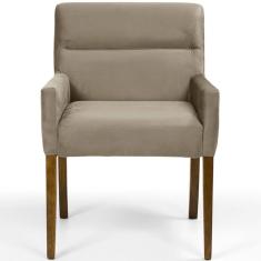 Imagem de Poltrona Decorativa Sala de Estar Vicenza Veludo Importado Marrom - Gran Belo