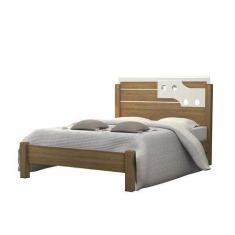 Imagem de Cama De Casal Luiza 1.40 Freijó/Off White  Vitamov