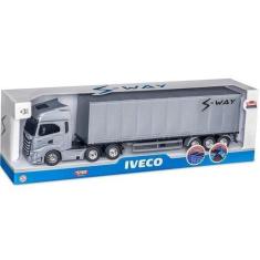 Imagem de Caminhão Miniatura Iveco Carreta Bau S-Way Cinza Usual 618