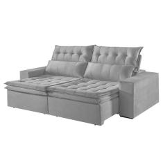 Imagem de Sofá 4 Lugares Retrátil E Reclinável Martins M-118 Veludo Cinza