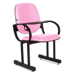 Imagem de 01 Cadeira Para Auditório Com Prancheta Linha Dallas Auditório Rosa