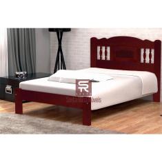 Imagem de Cama de Casal Bella de Madeira Maciça Angelim Pedra/Tauari