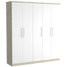 Imagem de Guarda Roupa Casal 5 Portas 2 Gavetas Foscarini Marfim Areia/branco