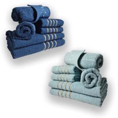 Imagem de Jogo De Toalhas 12pcs 4 Banhos 4 Rosto 4 Tapetes Az+vd