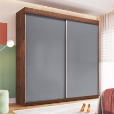 Imagem de Guarda Roupa Casal 2 Portas De Correr 6 Gavetas Internas Rp5260 Decibal Wengue Griseo