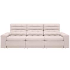 Imagem de Sofá Retrátil Reclinável 4 Lugares DDS Next Brunello com Almofadas Fixas, Revestimento Velosuede e Espuma D26 - 230cm de largura
