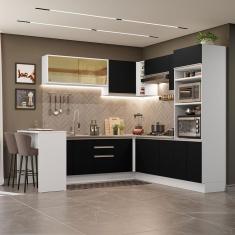 Imagem de Cozinha Completa 504001 Com Armário E Bancada Branco/Preto