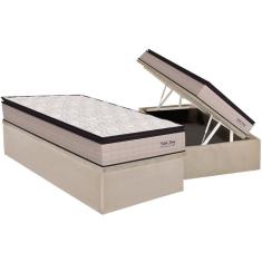 Imagem de Conjunto Box Baú Solteiro Colchão Molas Orthoflex Ensacadas Masterpocket Memory Hp + Base Crc Suede Clean (88x188)