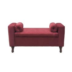 Imagem de Recamier Bau Rico 140x Suede Rosa Vinho - Majú Decor