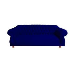 Imagem de Sofá Chesterfield Capitone Elisabeth Suede Azul Marinho 2,30 - Novo En