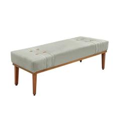 Imagem de Divã Recamier Banco Base Madeira Para Quarto Gênova 90cm Veludo S04 - D`rossi Cor Prata