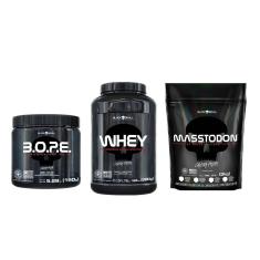 Imagem de KIT HIPERCALÓRICO + WHEY + PRÉ-TREINO - BLACK SKULL-Unissex
