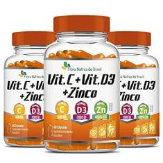 Imagem de Kit 3x Vitamina C + D3 + Zinco 60 cápsulas - Flora Nativa