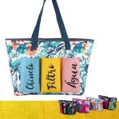 Imagem de Bolsa Casual Praia Verão Zíper Alça Dupla Grande Feminino PORTA GARRAF