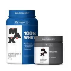 Imagem de Kit 100% Whey Max 900G Pote + Creatina 300G Pura -Max Titanium - Maxti