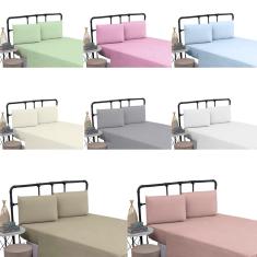 Imagem de Lençol King Size 100% Algodão Percal 200 Fios Sem Elástico com Virol