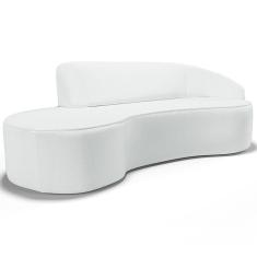 Imagem de Sofá 5 Lugares Curvo Sala de Estar Living Firenze Direito D02 Corano Branco 300 cm C-12 - Lyam