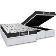 Imagem de Cama Box Baú Queen: Colchão Molas Probel Prolastic Prodormir Sleep + Base Crc Courano White(158X198)