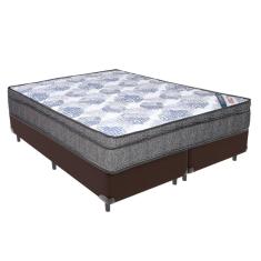 Imagem de Cama Box Queen Marrom Colchão Ortobom ISOSuperpocket