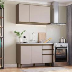 Imagem de Cozinha Compacta Connect 6 Portas 2 Gavetas 100% Mdf Duna/Cristal - Henn