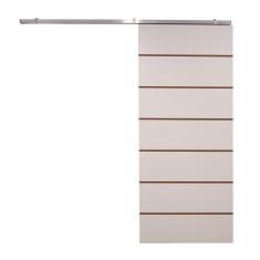 Imagem de Porta De Correr Branco Prime Frisada Kit Alumínio F09 - 210x100