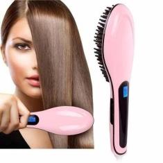 Imagem de Escova Alisadora De Cabelo Magic Hair Elétrica Bivolt 230º Lcd Rosa