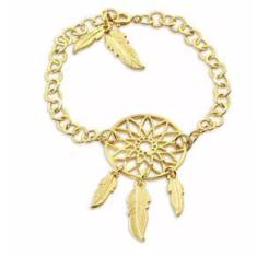 Imagem de Pulseira Feminina Catador de Sonhos Folheado A Ouro 18k
