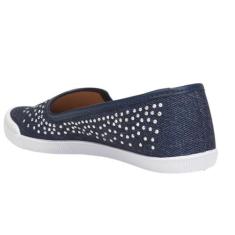 Imagem de Tênis Moleca Slip On Casual Feminino Marinho Strass