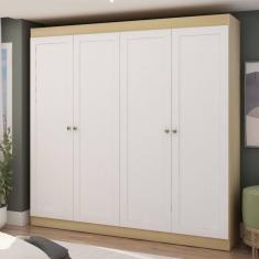 Imagem de Guarda-Roupa 4 Portas Savana/Branco Fosco - Genialflex