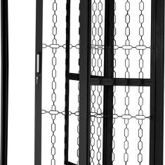 Imagem de Porta de Correr de Aço 215x160cm Pantografica Grade Elo Ideal Crv Esquadrias Preto