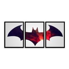 Quadro Decorativo Batman Desenho Heróis Geek Salas Quartos Com Moldura