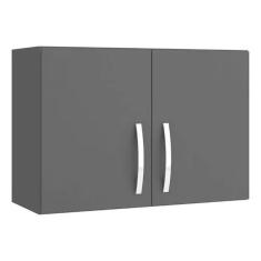 Imagem de Armário Aereo de Cozinha 80cm 2 Portas Cor Cinza - ajl