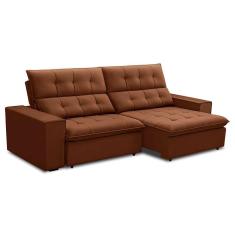 Imagem de Sofá 3 Lugares Retrátil e Reclinável Palermo Veludo Terracota