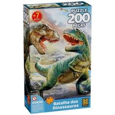 Imagem de Quebra Cabeça Puzzle 200 Peças Batalha Dos Dinossauros Grow