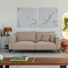 Imagem de sofá na caixa ubbe linho bege 200 cm