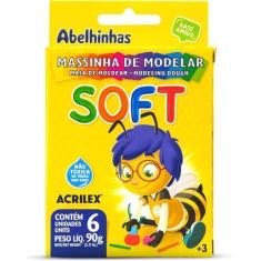 Imagem de Massinha De Modelarsoft Acrilex 06 Cores Kit 06 Unids Atacado