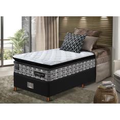 Imagem de Cama Box Solteiro Colchão Pillow Top + Box 88x188x70 Molas Ensacadas Cama Inbox Abstrato