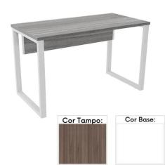 Imagem de Mesa De Escritório Pé Tubular Pe25 Em Mdp 150 X 60 Cm Cor Walnut E Bas